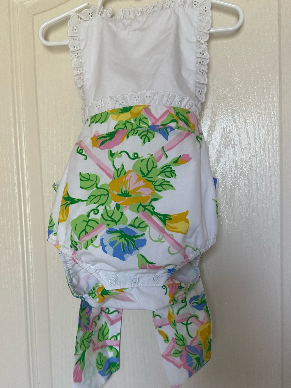 TBBC Floral Bow Back Bubble Romper 3T